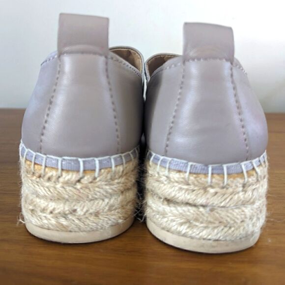 DKNY Leather Coastal Minimalist Preppy Neutral Chic Capsule Espadrille  6 ½  - Picture 4 of 8